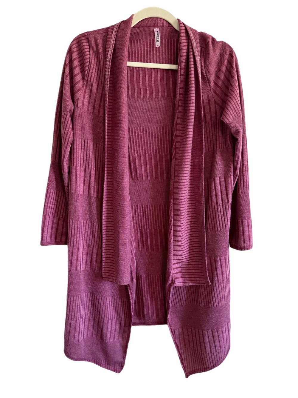 Open-Front Ribbed Block Cardigan - Mauve Berry Plum. Size XL, runs very small.